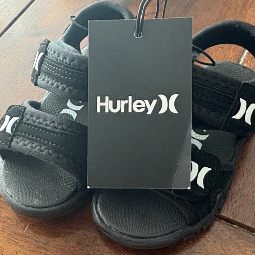 Hurley Black Kids Logo Sport Sandals